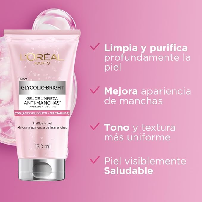 L'OREAL PARIS GLYCOLIC BRIGHT GEL LIMPIEZA ANTI-MANCHAS